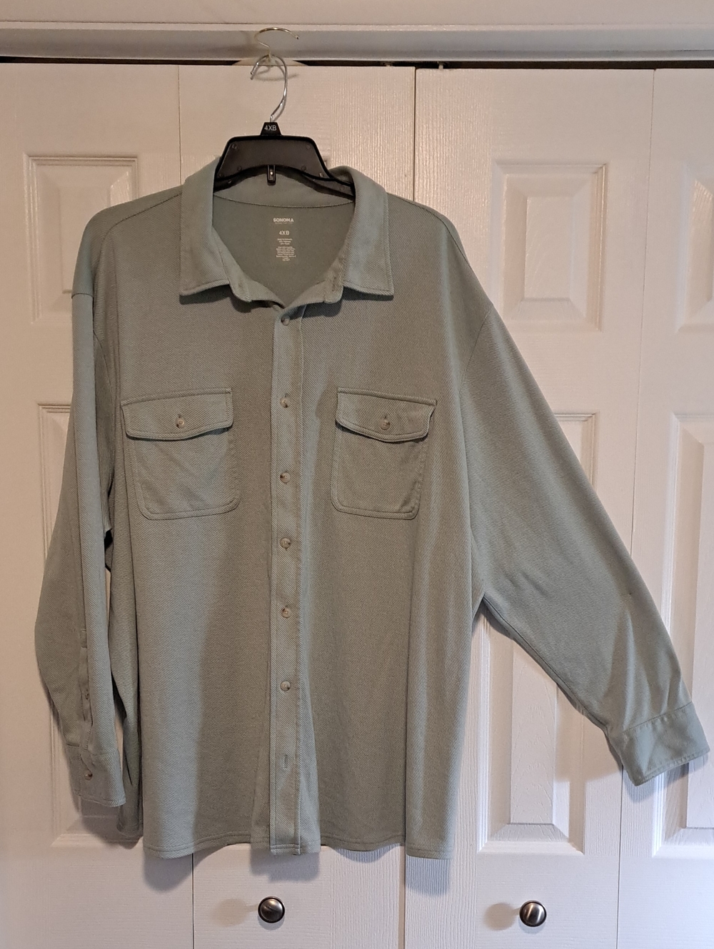 Sonoma Sage Green Knit Button-down Shirt